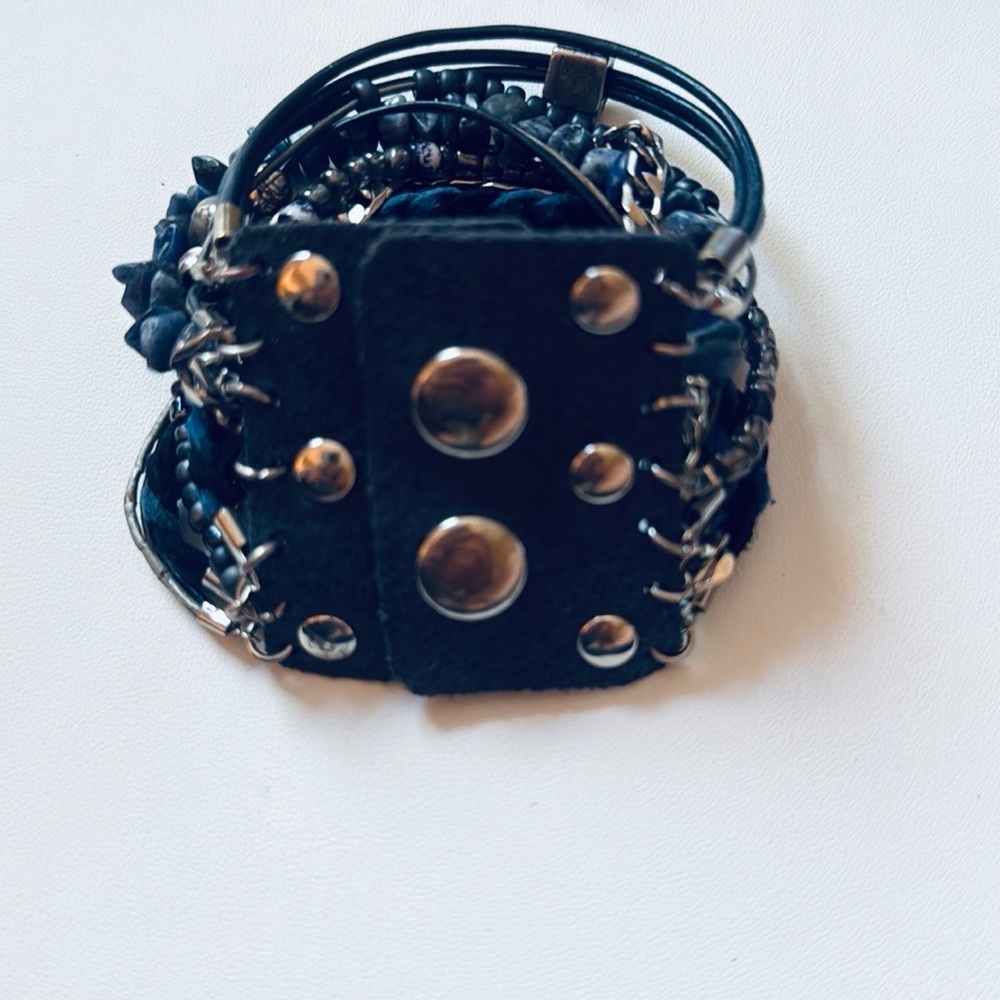 Leather Multi-Strand Cuff - Picture 2 of 5